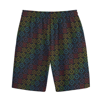 Reiki And The Seven Chakras Print Cotton Shorts