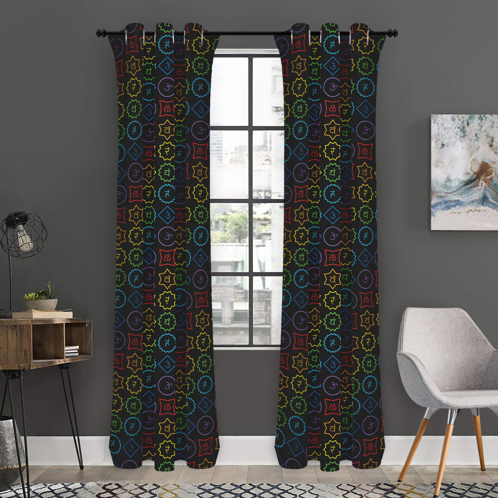 Reiki And The Seven Chakras Print Curtain
