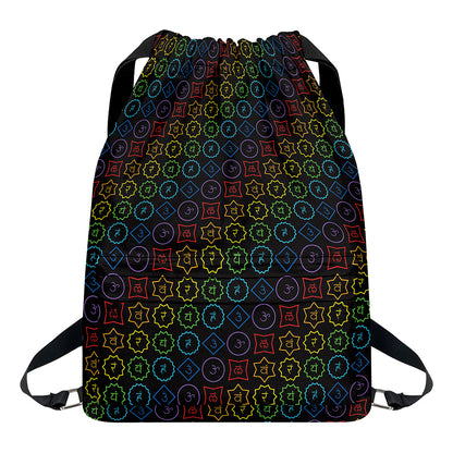 Reiki And The Seven Chakras Print Drawstring Backpack