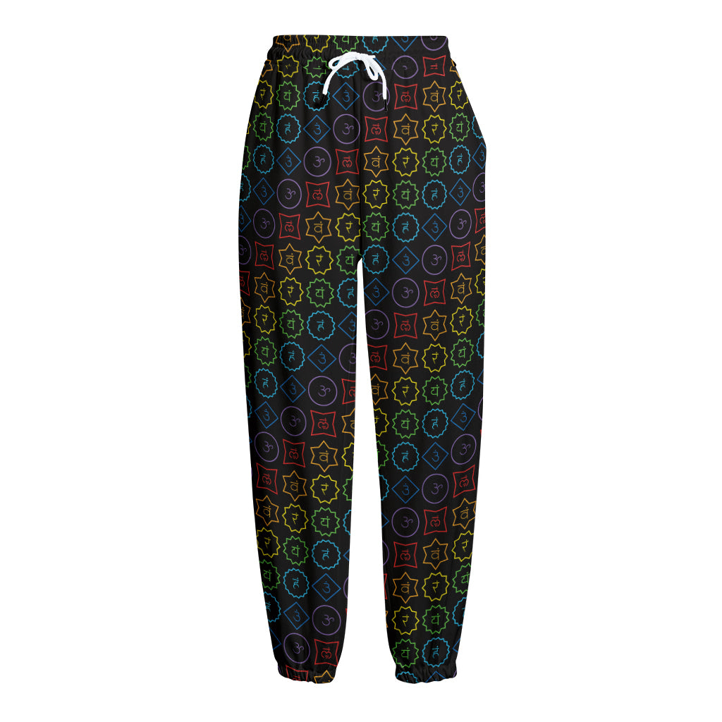 Reiki And The Seven Chakras Print Fleece Lined Knit Pants
