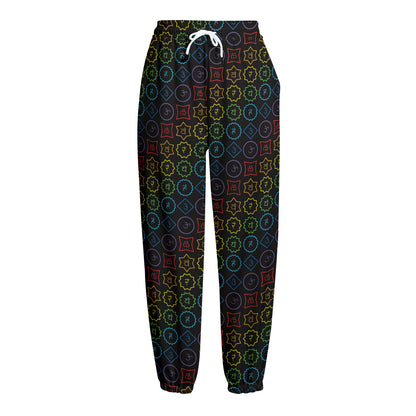 Reiki And The Seven Chakras Print Fleece Lined Knit Pants