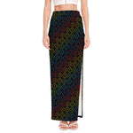 Reiki And The Seven Chakras Print High Slit Maxi Skirt