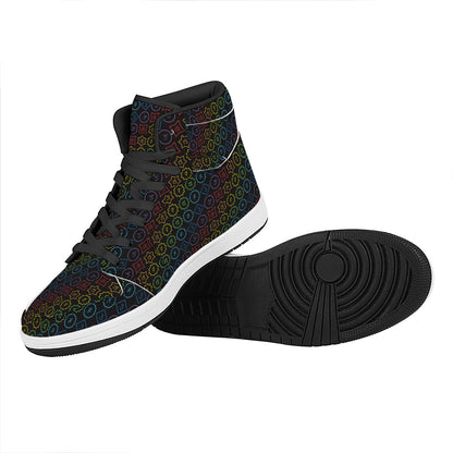Reiki And The Seven Chakras Print High Top Leather Sneakers