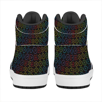 Reiki And The Seven Chakras Print High Top Leather Sneakers