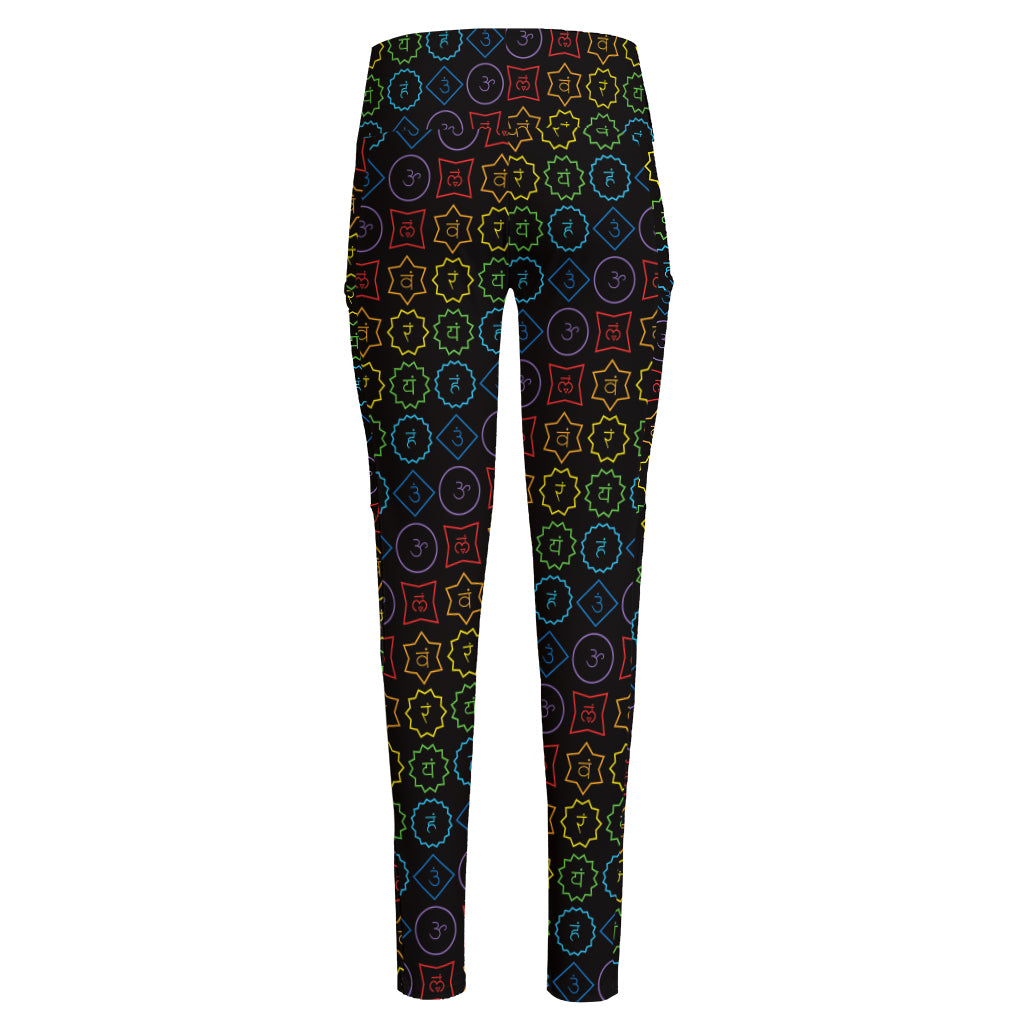 Reiki And The Seven Chakras Print High-Waisted Pocket Leggings