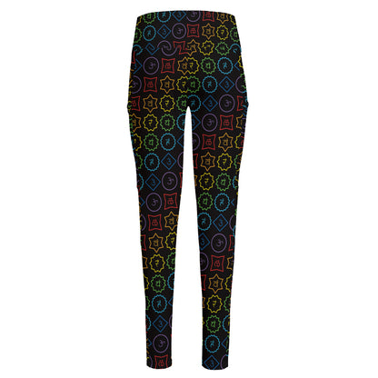Reiki And The Seven Chakras Print High-Waisted Pocket Leggings