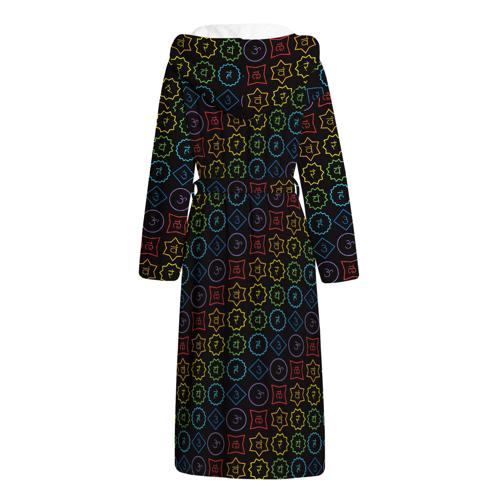 Reiki And The Seven Chakras Print Hooded Bathrobe