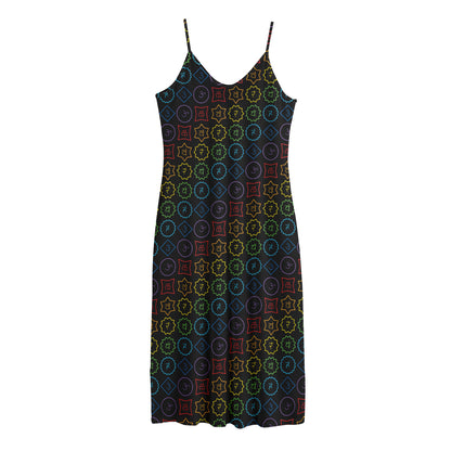 Reiki And The Seven Chakras Print Jersey Midi Cami Dress