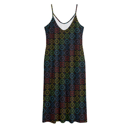 Reiki And The Seven Chakras Print Jersey Midi Cami Dress