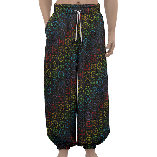 Reiki And The Seven Chakras Print Lantern Pants