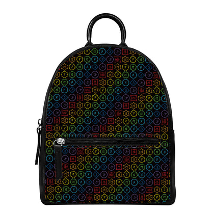 Reiki And The Seven Chakras Print Leather Backpack