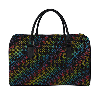 Reiki And The Seven Chakras Print Leather Duffle Bag
