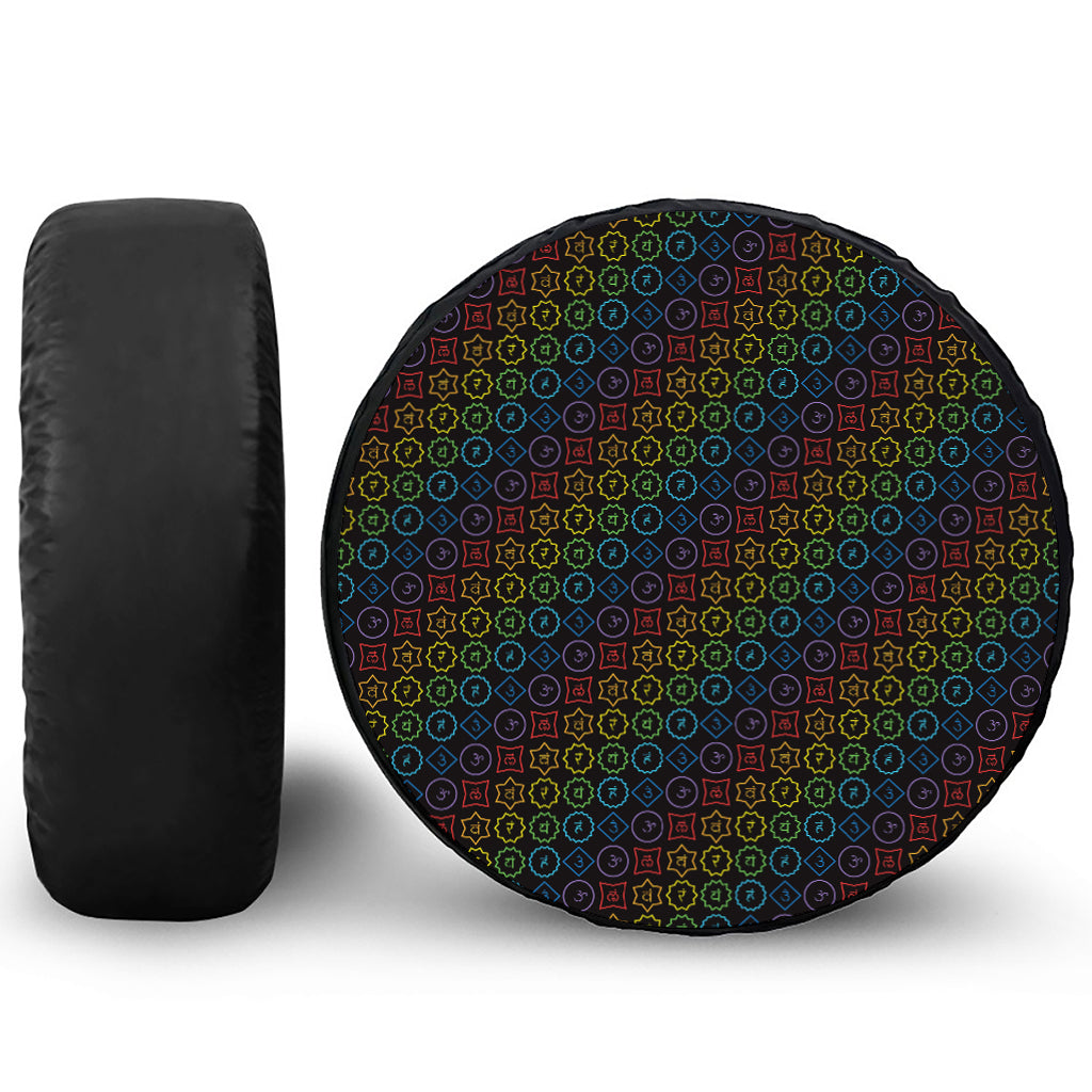 Reiki And The Seven Chakras Print Leather Spare Tire Cover