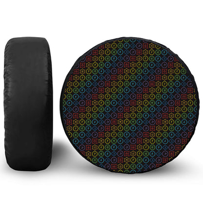 Reiki And The Seven Chakras Print Leather Spare Tire Cover