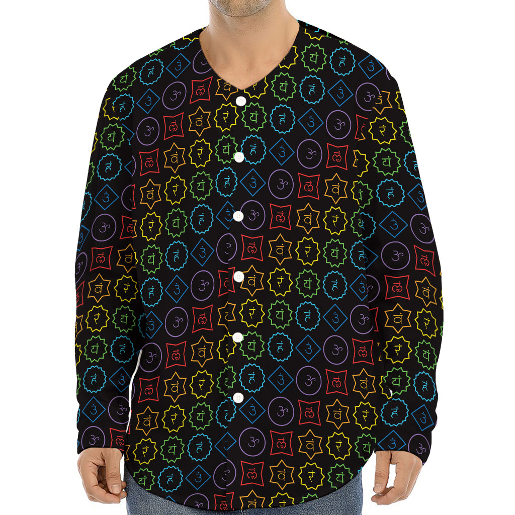 Reiki And The Seven Chakras Print Long Sleeve Baseball Jersey