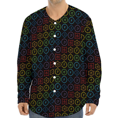 Reiki And The Seven Chakras Print Long Sleeve Baseball Jersey