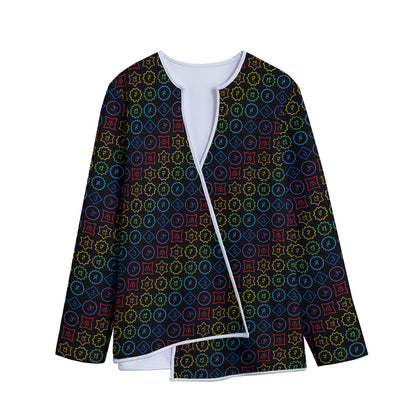Reiki And The Seven Chakras Print Long Sleeve Short Coat