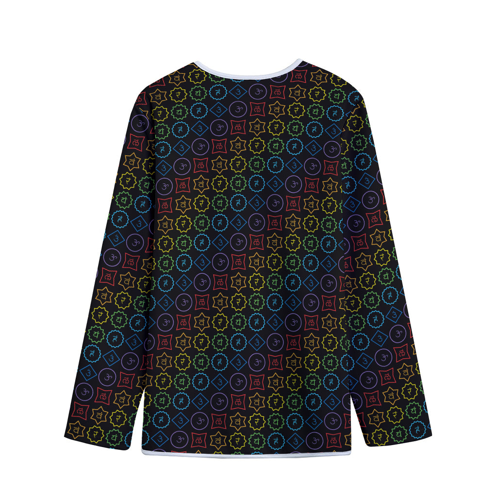 Reiki And The Seven Chakras Print Long Sleeve Short Coat