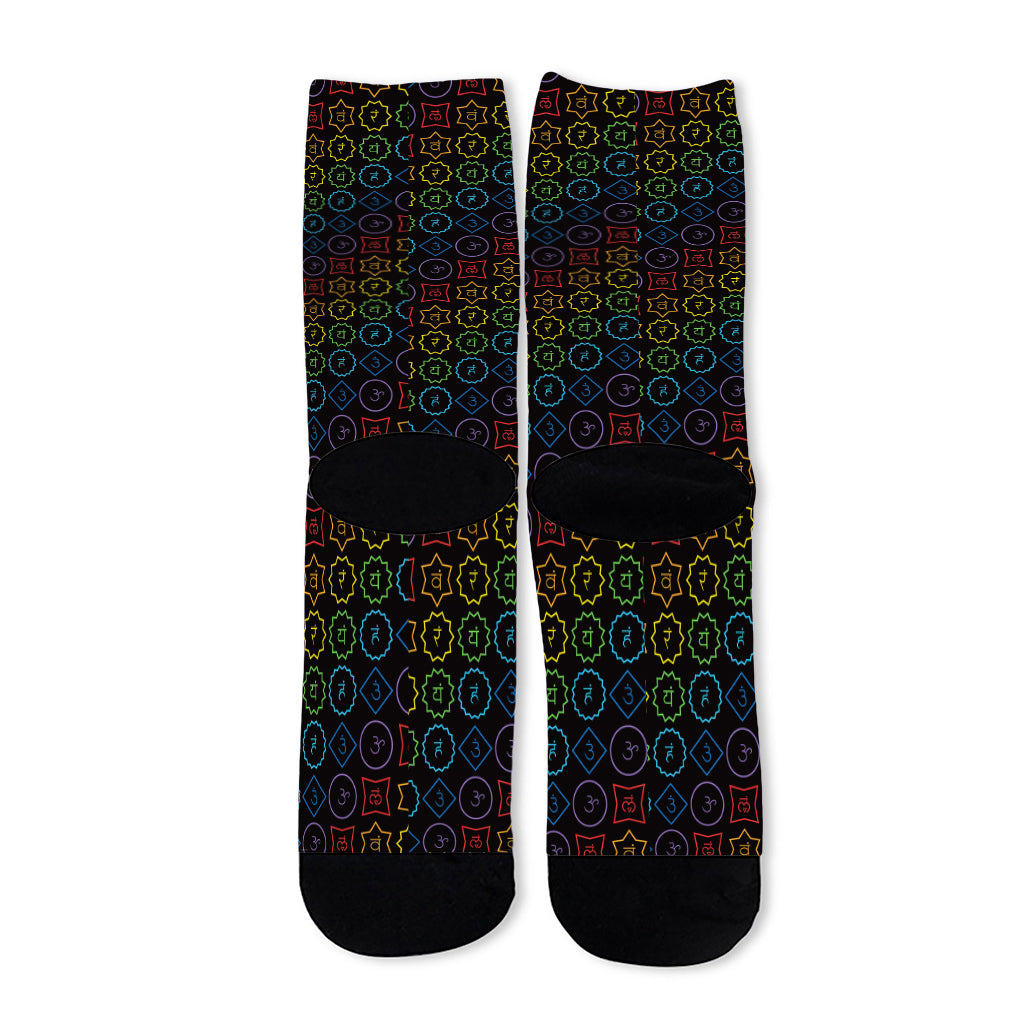 Reiki And The Seven Chakras Print Long Socks