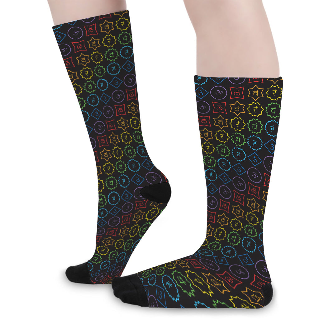 Reiki And The Seven Chakras Print Long Socks