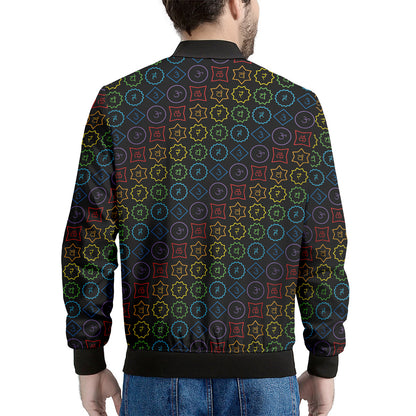 Reiki And The Seven Chakras Print Men's Bomber Jacket