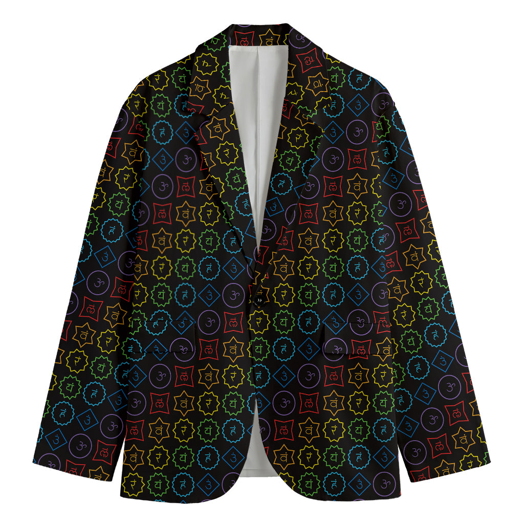 Reiki And The Seven Chakras Print Men's Cotton Blazer