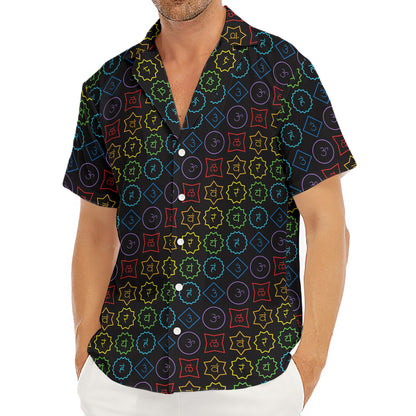 Reiki And The Seven Chakras Print Men's Deep V-Neck Shirt