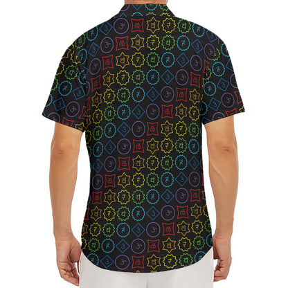 Reiki And The Seven Chakras Print Men's Deep V-Neck Shirt