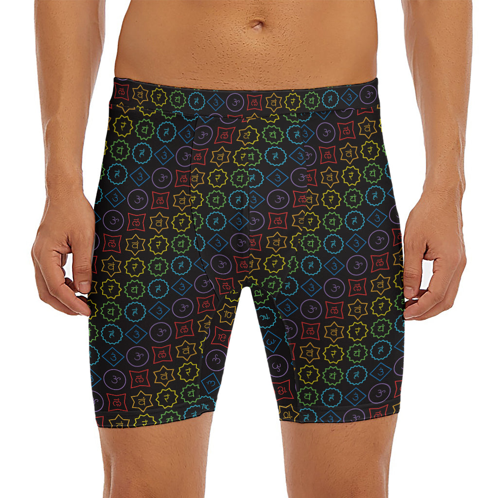 Reiki And The Seven Chakras Print Men's Long Boxer Briefs