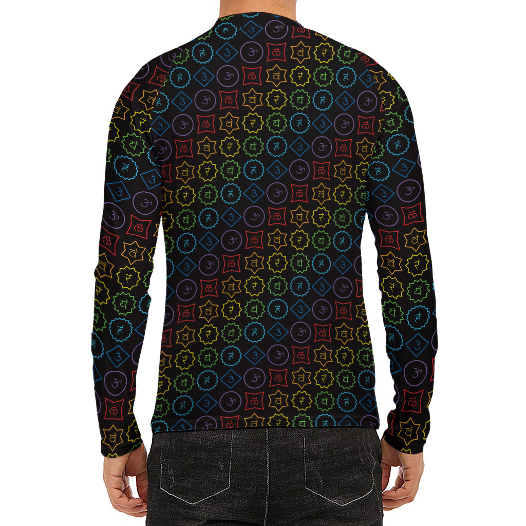 Reiki And The Seven Chakras Print Men's Long Sleeve Rash Guard
