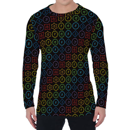 Reiki And The Seven Chakras Print Men's Long Sleeve T-Shirt