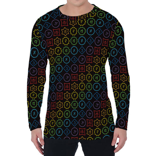 Reiki And The Seven Chakras Print Men's Long Sleeve T-Shirt