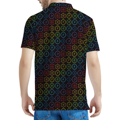Reiki And The Seven Chakras Print Men's Polo Shirt