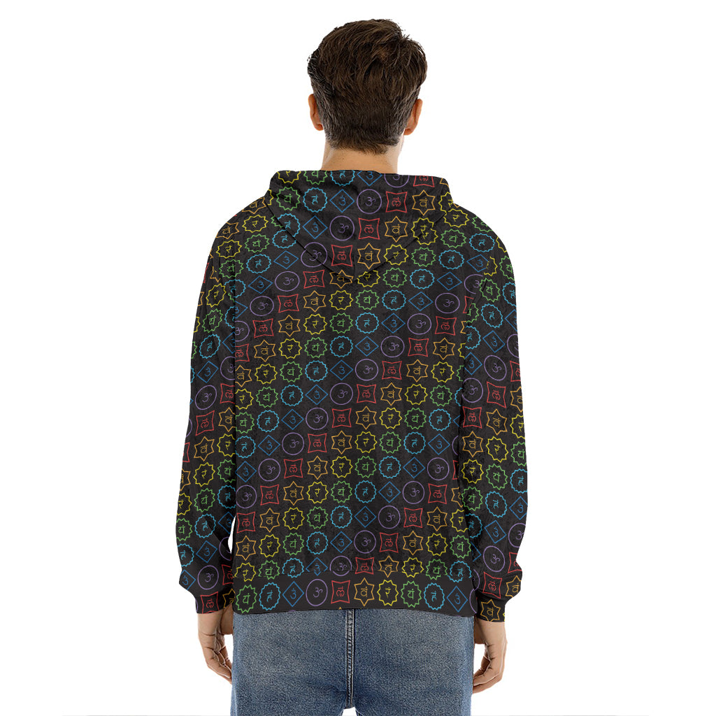 Reiki And The Seven Chakras Print Men's Velvet Pullover Hoodie
