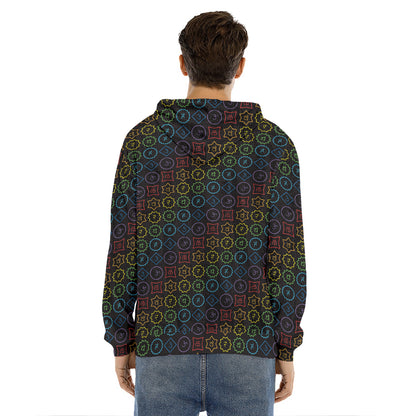 Reiki And The Seven Chakras Print Men's Velvet Pullover Hoodie