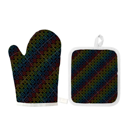 Reiki And The Seven Chakras Print Oven Mitt And Pot Holder Set