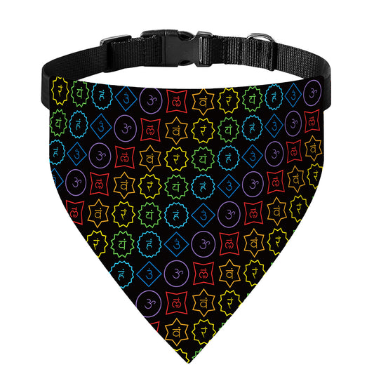 Reiki And The Seven Chakras Print Over The Collar Dog Bandana