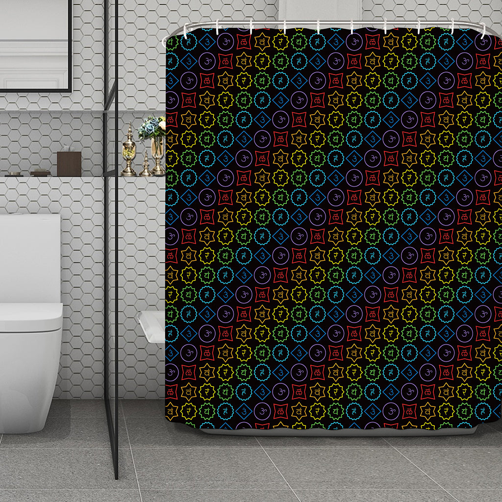 Reiki And The Seven Chakras Print Polyester Shower Curtain