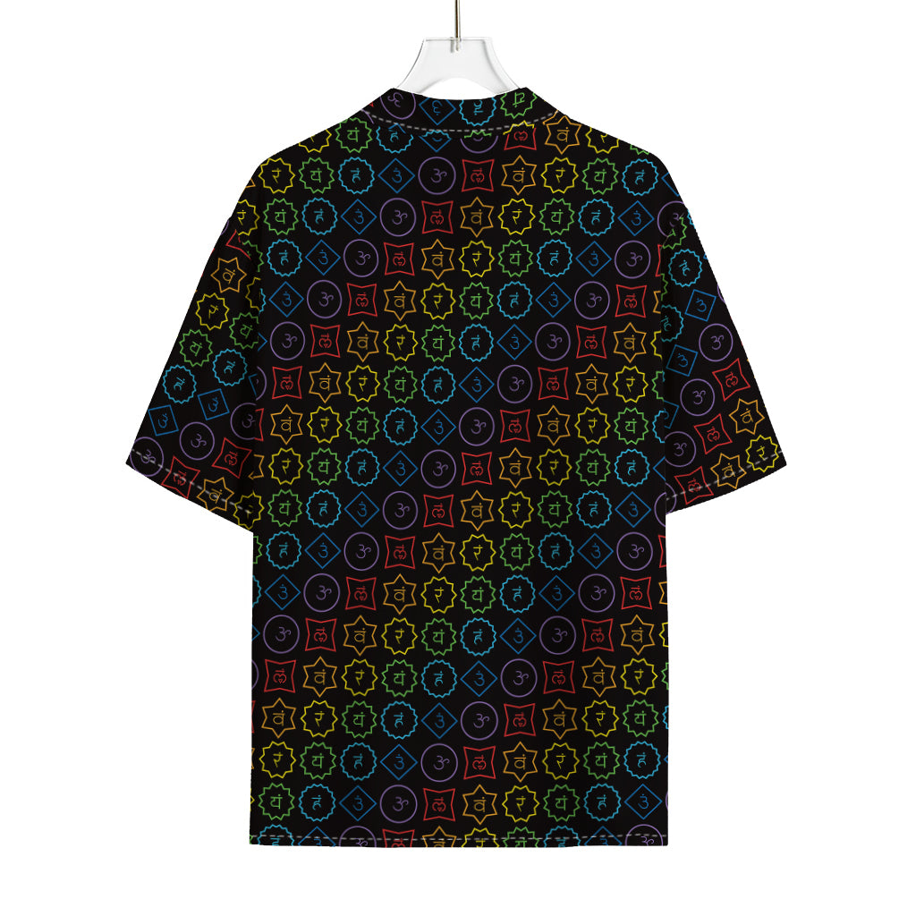 Reiki And The Seven Chakras Print Rayon Hawaiian Shirt