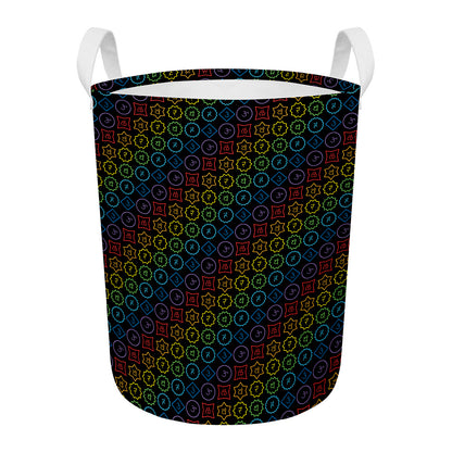 Reiki And The Seven Chakras Print Round Laundry Basket