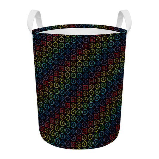 Reiki And The Seven Chakras Print Round Laundry Basket