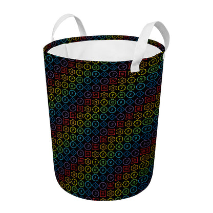Reiki And The Seven Chakras Print Round Laundry Basket