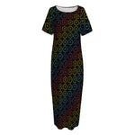 Reiki And The Seven Chakras Print Short Sleeve Long Nightdress