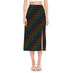 Reiki And The Seven Chakras Print Side Slit Midi Skirt