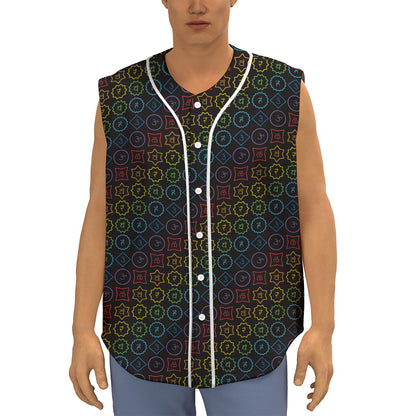 Reiki And The Seven Chakras Print Sleeveless Baseball Jersey