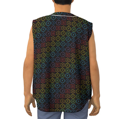 Reiki And The Seven Chakras Print Sleeveless Baseball Jersey
