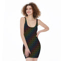 Reiki And The Seven Chakras Print Sleeveless Bodycon Dress