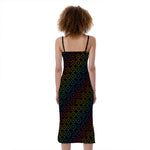 Reiki And The Seven Chakras Print Slim Fit Midi Cami Dress