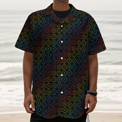 Reiki And The Seven Chakras Print Textured Short Sleeve Shirt
