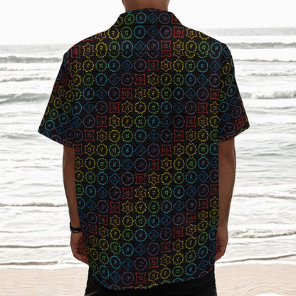 Reiki And The Seven Chakras Print Textured Short Sleeve Shirt